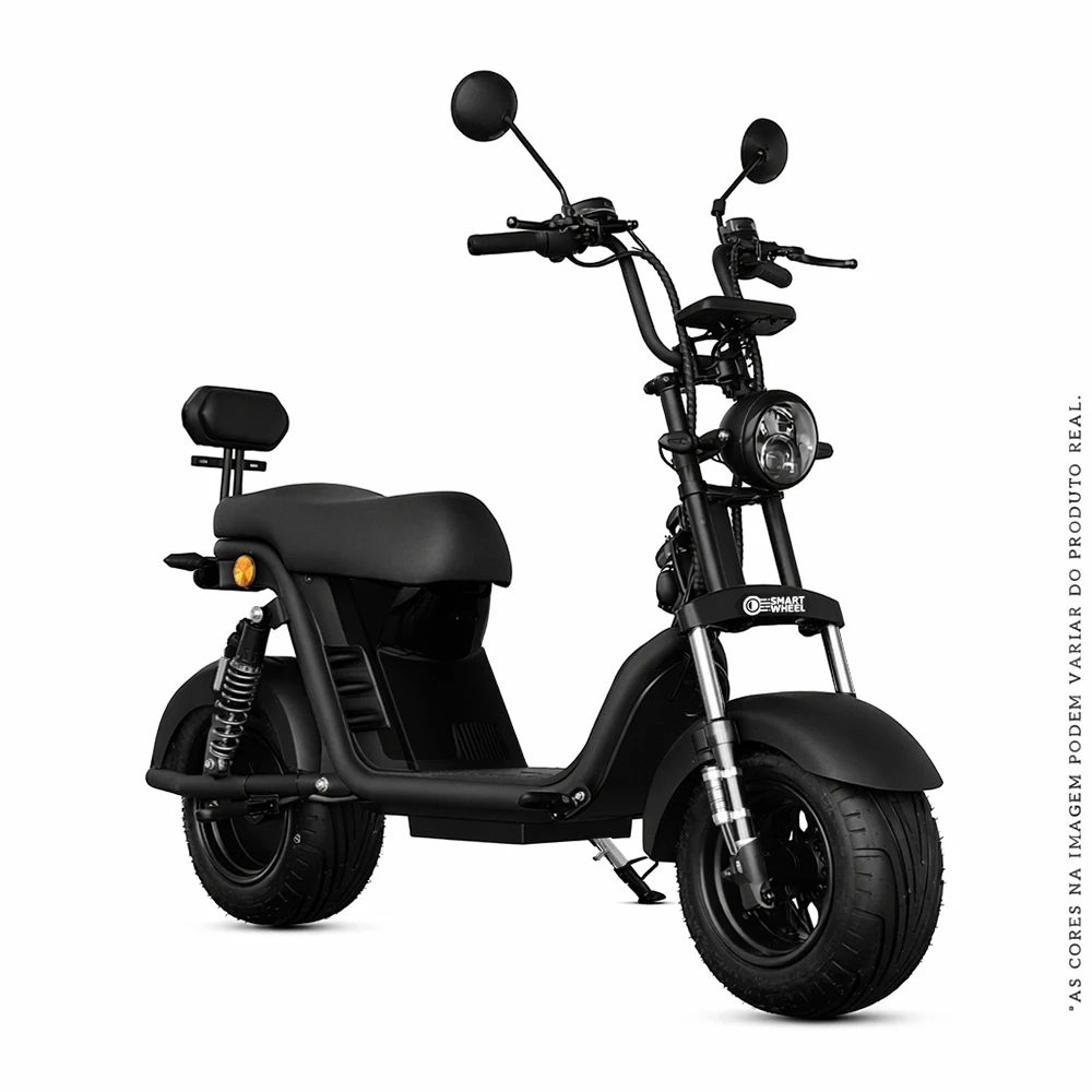 SMART WHEEL X12  PRETO FOSCO (MATTE BLACK)  POWER MOTO ELÉTRICA 1000W – 60V/20AH