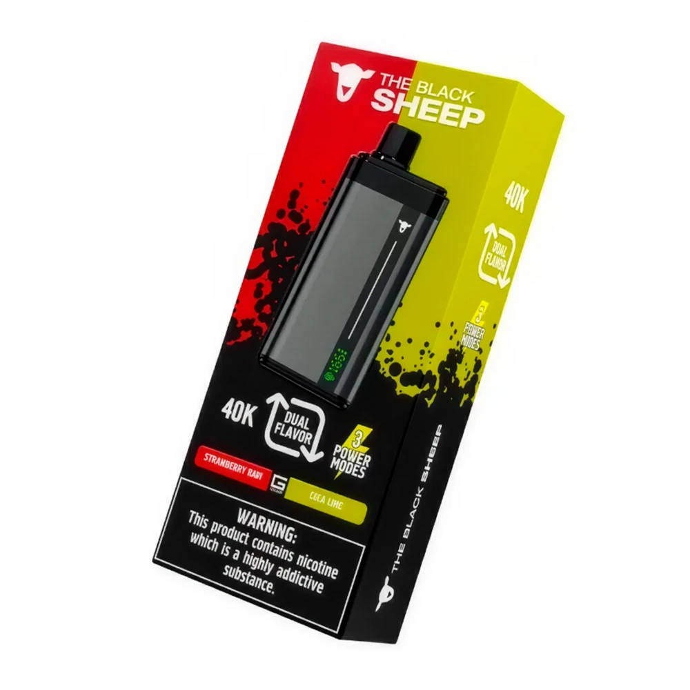 STRAWBERRY KIWI/COLA LIME THE BLACK SHEEP DUAL TANK 40000 PUFFS - POD DESCARTÁVEL